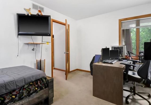 400 Old Indian Trl, Deforest, WI 53532 - bedroom featuring light carpet, an office area, and baseboards