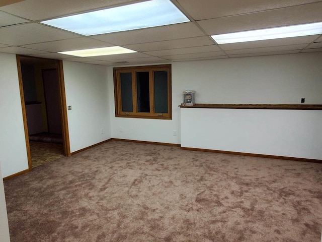 400 Old Indian Trl, Deforest, WI 53532 - carpeted empty room with a drop ceiling and baseboards