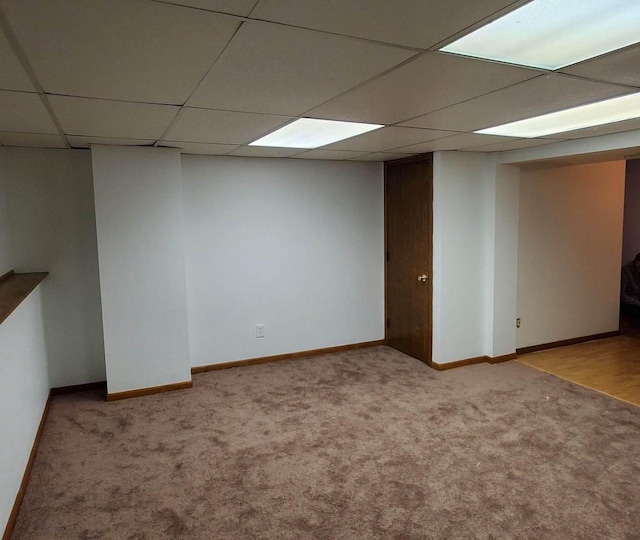 400 Old Indian Trl, Deforest, WI 53532 - finished below grade area featuring carpet flooring, a drop ceiling, and baseboards