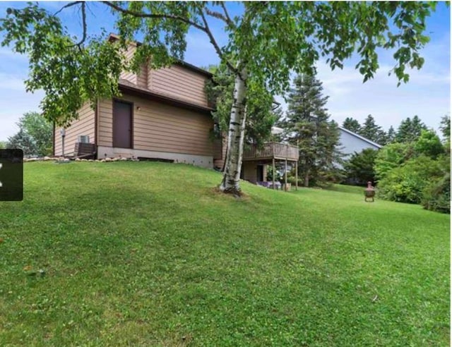400 Old Indian Trl, Deforest, WI 53532 - view of grassy yard featuring a deck