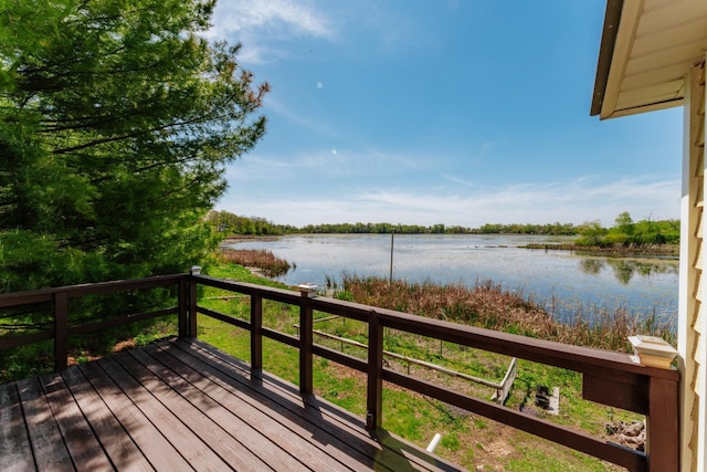 W6641 N Lakeshore Dr, Elkhorn, WI 53121 - wooden deck featuring a water view