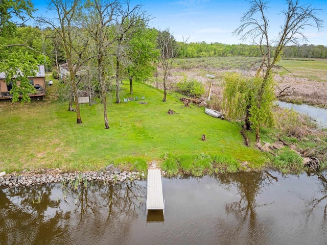 N5101 Lueck Ln, Princeton, WI 54968 - view of grassy yard featuring a water view