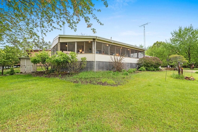 N5101 Lueck Ln, Princeton, WI 54968 - view of green lawn with a sunroom