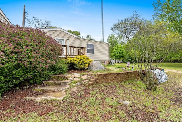 N5101 Lueck Ln, Princeton, WI 54968 - view of yard with a wooden deck