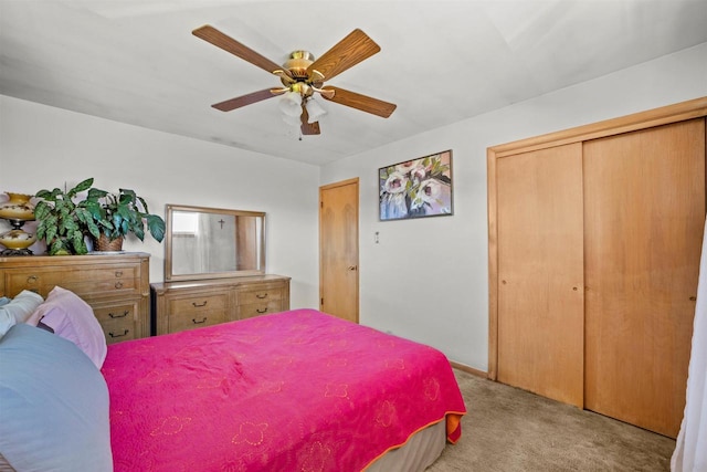 2804 S 64th St, Milwaukee, WI 53219 - bedroom featuring carpet, a closet, and ceiling fan