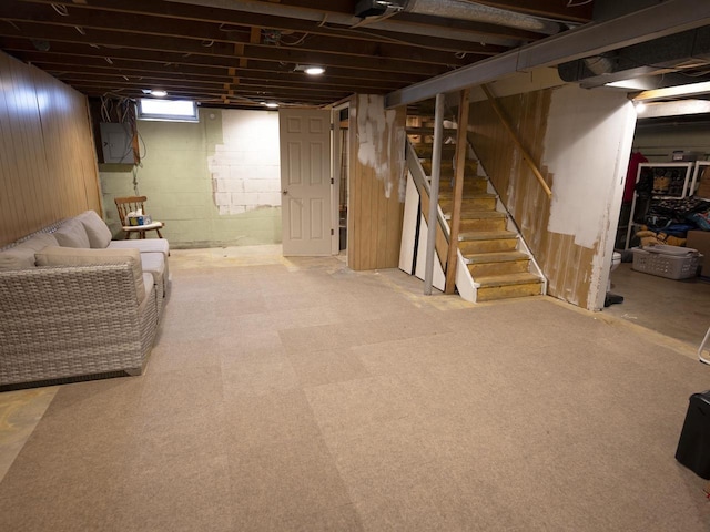 2019 N Mcdonald St, Appleton, WI 54911 - below grade area featuring stairs and electric panel