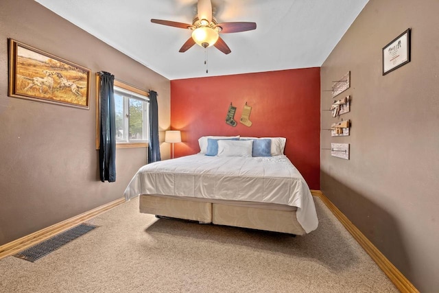 1215 Hastings St, Green Bay, WI 54301 - bedroom with carpet floors, a ceiling fan, and baseboards