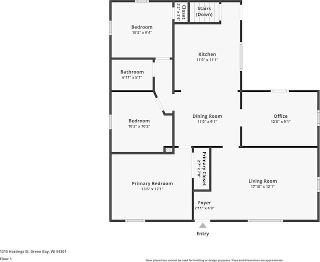 1215 Hastings St, Green Bay, WI 54301 - property floor plan