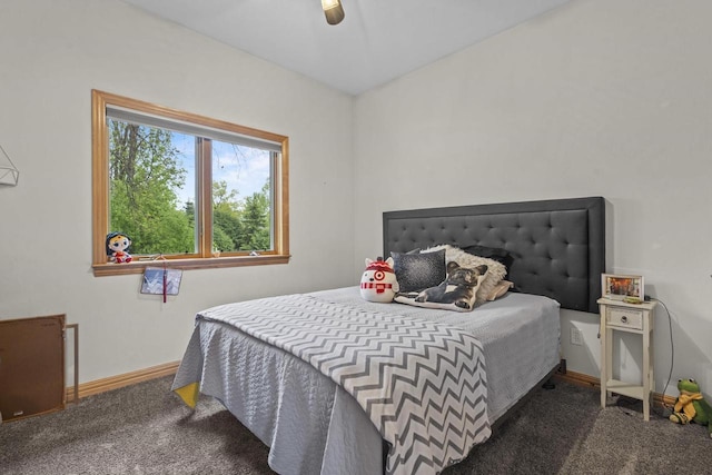 216 Deforest Dr, Kaukauna, WI 54130 - bedroom with carpet, baseboards, and ceiling fan