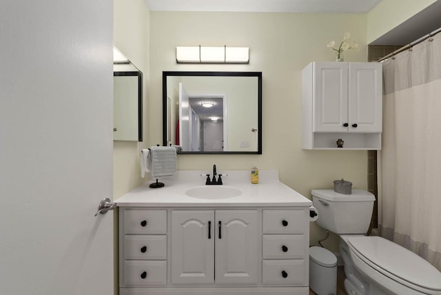 348 County Road B 8, Fontana, WI 53125 - full bathroom featuring vanity, toilet, and a shower with curtain