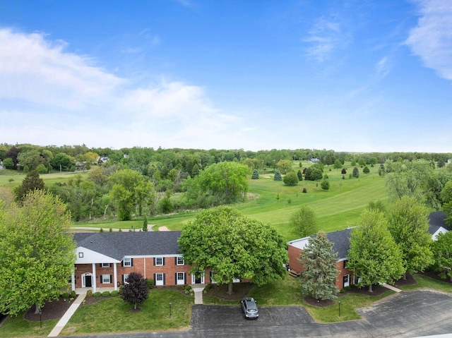348 County Road B 8, Fontana, WI 53125 - aerial view of property and surrounding area with a tree filled landscape