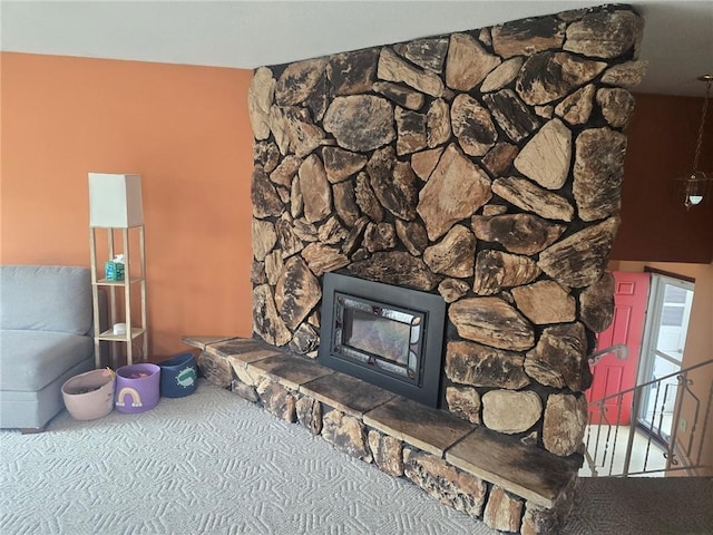 2626 Abbe Hill Dr, Eau Claire, WI 54703 - detailed view of carpet and a fireplace
