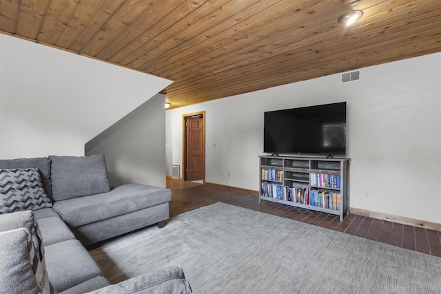 2104 Hazel St, Oshkosh, WI 54901 - living room featuring wood ceiling and baseboards