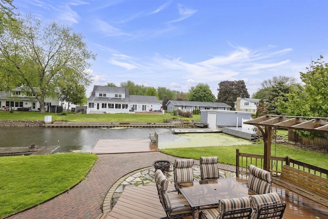 2104 Hazel St, Oshkosh, WI 54901 - wooden terrace with a water view and a yard
