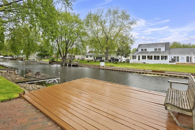 2104 Hazel St, Oshkosh, WI 54901 - dock area with a water view and a lawn