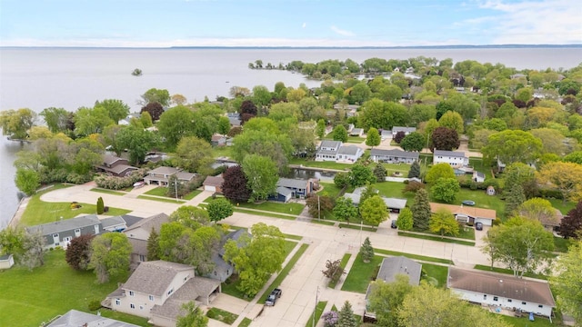 2104 Hazel St, Oshkosh, WI 54901 - aerial perspective of suburban area with a large body of water