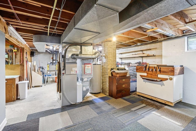 4912 Schofield St, Monona, WI 53716 - basement featuring gas water heater and heating unit