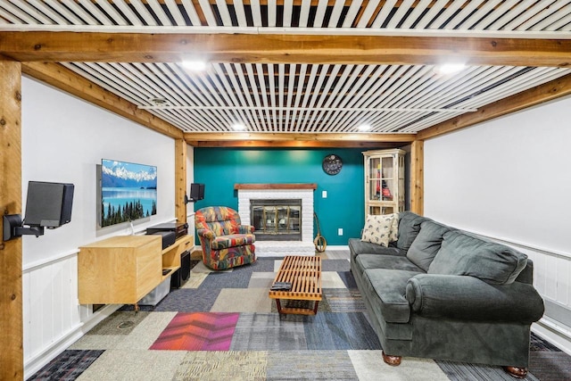 4912 Schofield St, Monona, WI 53716 - living room with a fireplace