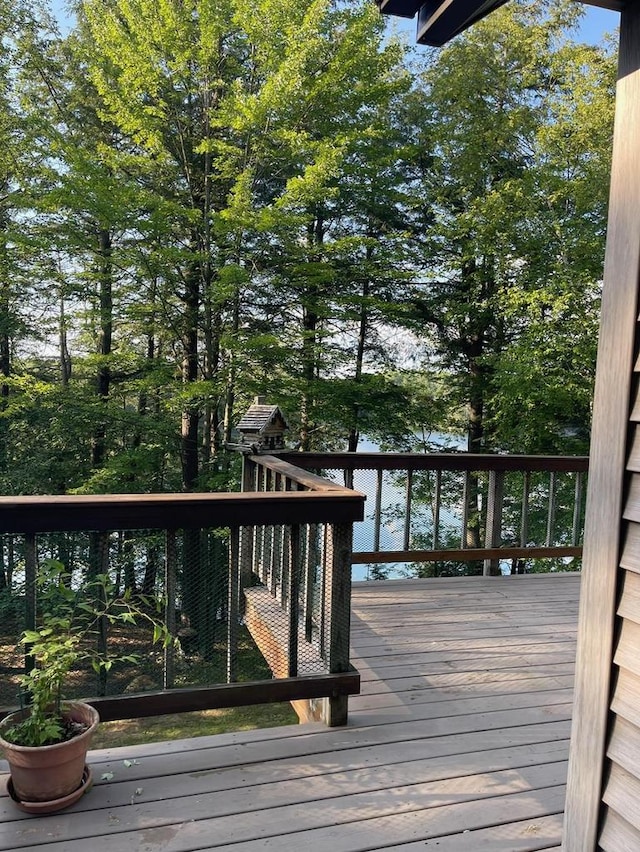 17235 Little Archibald Rd, Townsend, WI 54175 - wooden deck with a water view