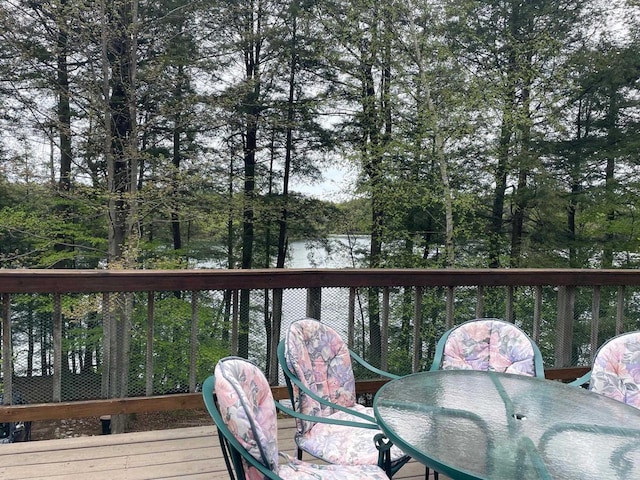 17235 Little Archibald Rd, Townsend, WI 54175 - wooden terrace featuring outdoor dining space