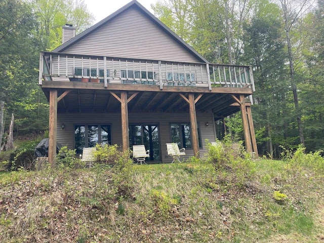 17235 Little Archibald Rd, Townsend, WI 54175 - back of property with a chimney and a deck