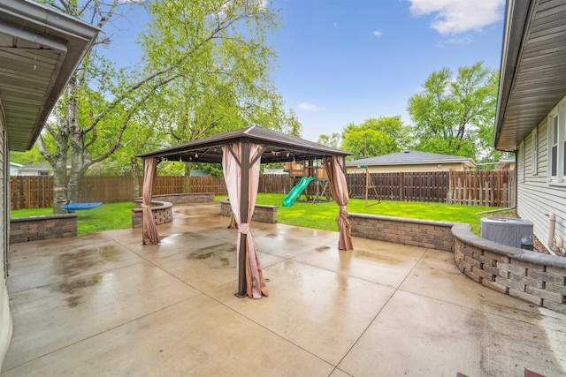 1523 N Lynndale Dr, Appleton, WI 54914 - view of patio featuring cooling unit, a playground, and a gazebo