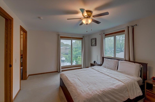 3514 Valley Ridge Rd, Middleton, WI 53562 - bedroom featuring light carpet, baseboards, and ceiling fan