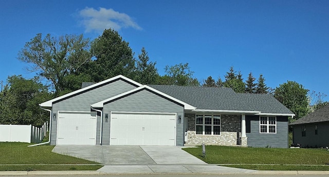 1203 Crescent, Green Bay, WI 54313 - single story home with a garage, driveway, and stone siding