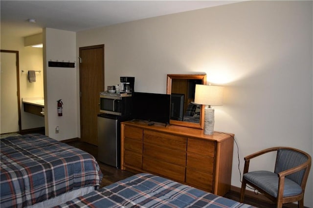 15326 W Birch Point Rd, Hayward, WI 54843 - bedroom with refrigerator