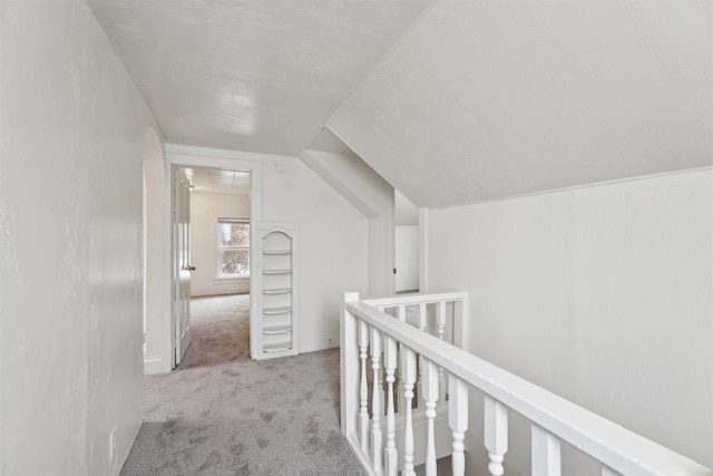 815 Madison St, Little Chute, WI 54140 - hallway with carpet, an upstairs landing, and vaulted ceiling