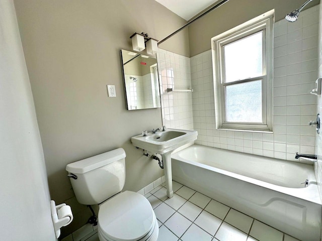 1028 E Juneau Ave Unit 204-206, Milwaukee, WI 53202 - bathroom with toilet, tile patterned flooring, and  shower combination