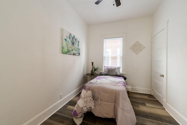 1516 Blake Ave, Racine, WI 53404 - bedroom with baseboards, wood finished floors, and ceiling fan