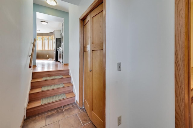 69 Ponwood Cir, Madison, WI 53717 - hallway with stone finish floors and stairs