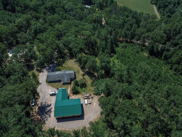 1656 Czech Dr, Friendship, WI 53934 - aerial overview of property's location with a heavily wooded area