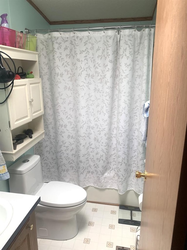 39 Douglas St, Westby, WI 54667 - bathroom featuring vanity, toilet, and crown molding