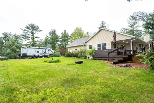 24301 Dexter Ave, Tomah, WI 54660 - view of green lawn with a deck