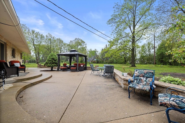 8445 S 44th St, Franklin, WI 53132 - view of patio featuring an outdoor hangout area and a gazebo