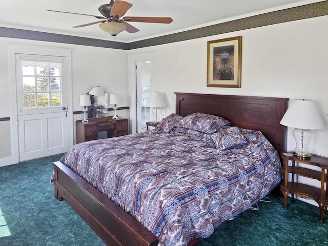 933 Nebraska Row, La Pointe, WI 54850 - bedroom featuring carpet and a ceiling fan