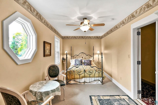 933 Nebraska Row, La Pointe, WI 54850 - bedroom featuring carpet flooring, a ceiling fan, and baseboards