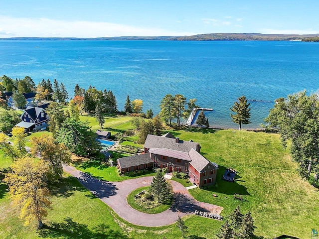 933 Nebraska Row, La Pointe, WI 54850 - view from above of property with a large body of water