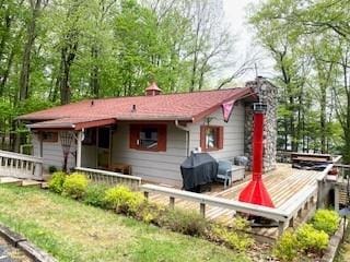 12272 Ewig Rd, Hayward, WI 54843 - back of house with a deck