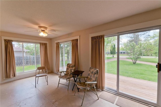 915 W Knapp St, Rice Lake, WI 54868 - living area with plenty of natural light and a ceiling fan