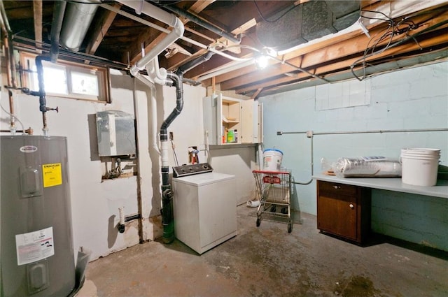 915 W Knapp St, Rice Lake, WI 54868 - below grade area featuring washer / clothes dryer and water heater