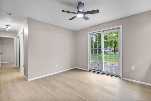 2407 Barbara Ave, Appleton, WI 54915 - spare room with ceiling fan, light wood finished floors, and baseboards