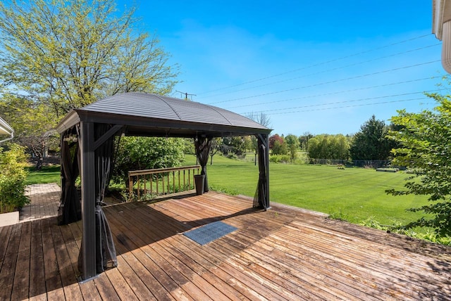 11616 N Lantern Ln, Mequon, WI 53092 - deck featuring a gazebo and a lawn