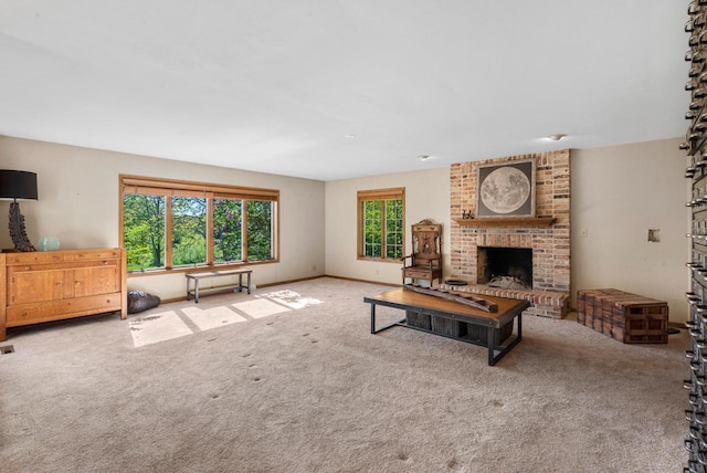 11616 N Lantern Ln, Mequon, WI 53092 - carpeted living area with a fireplace