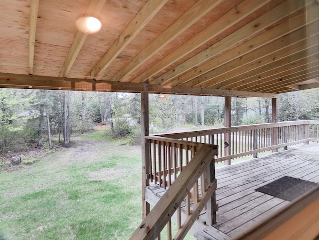 N11475 Post Lake Dr, Elcho, WI 54428 - wooden terrace with a lawn