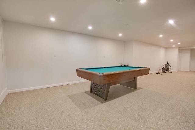 1349 93rd Ave, Kenosha, WI 53144 - game room featuring carpet floors, recessed lighting, baseboards, and billiards