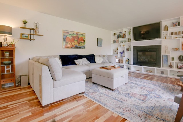 1349 93rd Ave, Kenosha, WI 53144 - living area featuring light wood-style floors and a glass covered fireplace