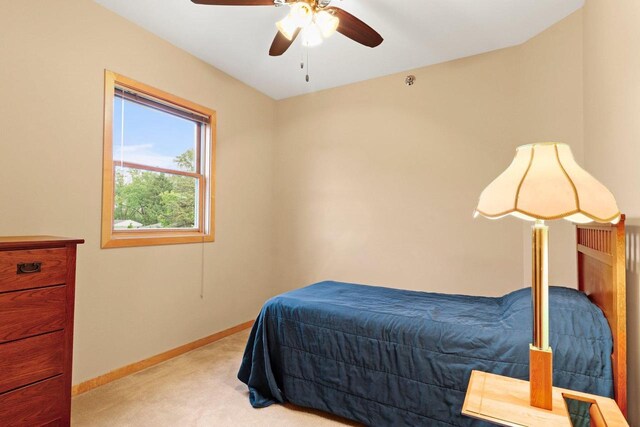 115 E Broadway Unit 210, Monona, WI 53716 - bedroom featuring light carpet, baseboards, and ceiling fan